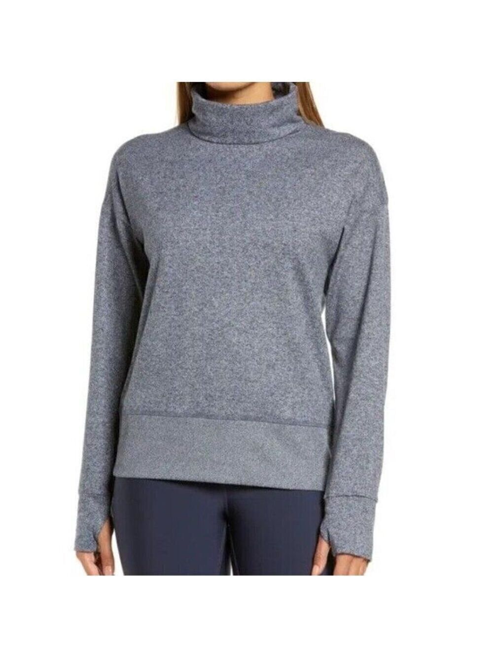 zella "Restore" sweatshirt soft women gray BNWOT turtleneck sz small activewear